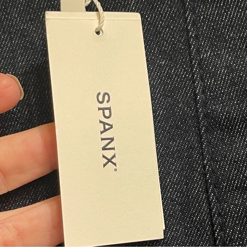 NWT Spanx Everywear Zero Waistband Cropped Wide Leg Jeans Raw Indigo Sz XL Reg - Picture 9 of 13